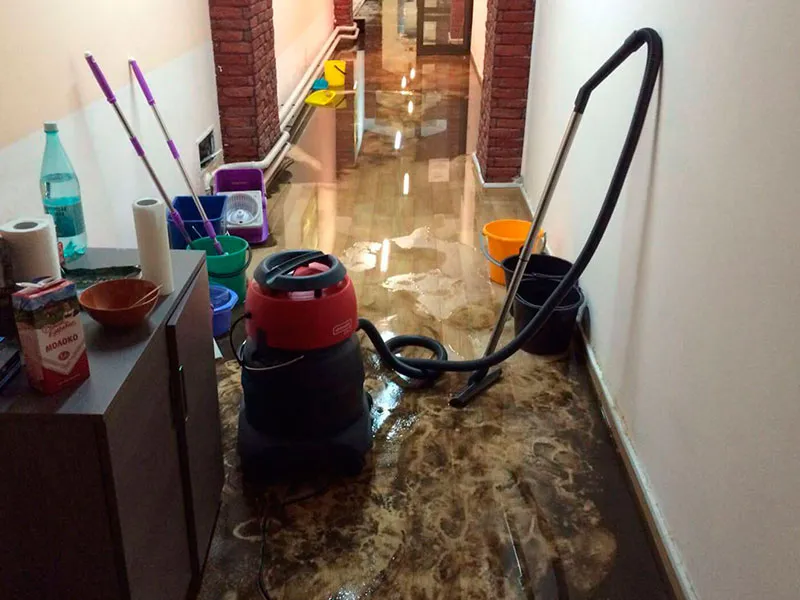 Холодильник после затопления. Уборка после потопа. Прорвало трубу в квартире. Затопило квартиру. Вода в квартире.